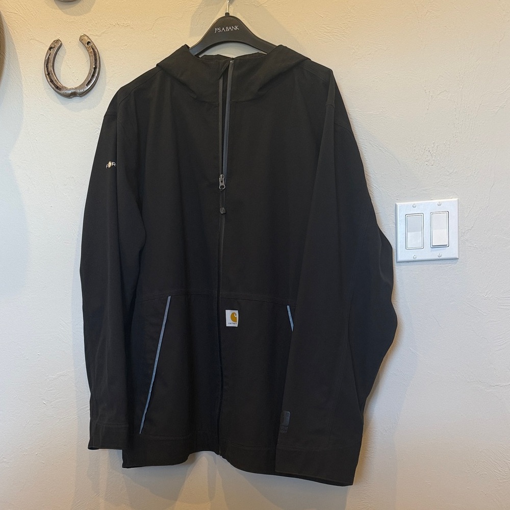 Carhartt Men's Black Raincoat with Hood